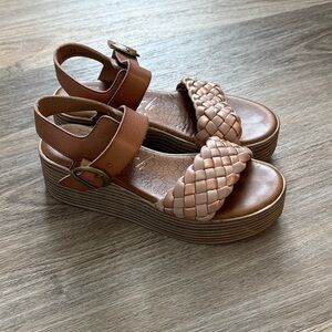 Blowfish Tan Braided Platform Sandals
